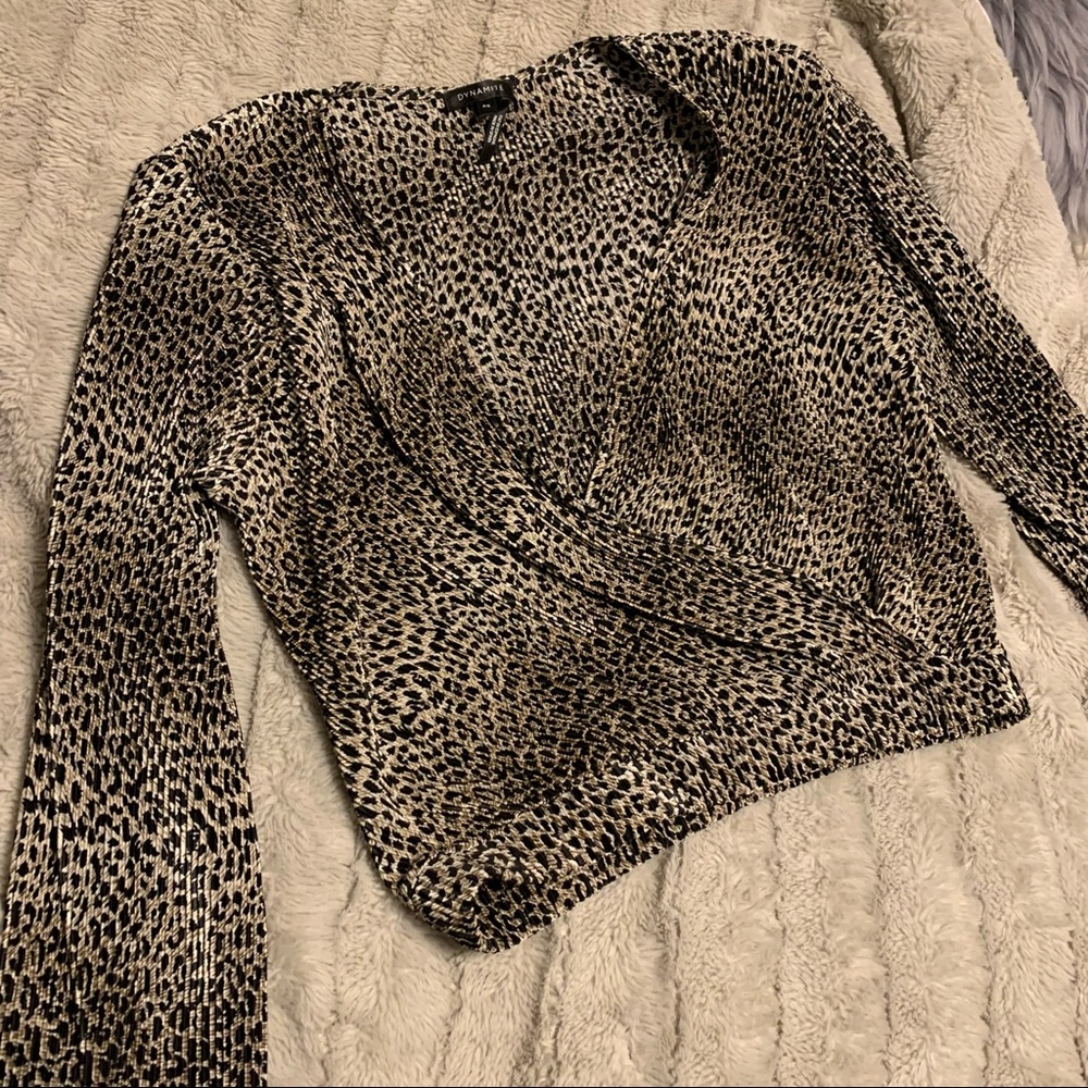 Long Sleeve Cross Front Top